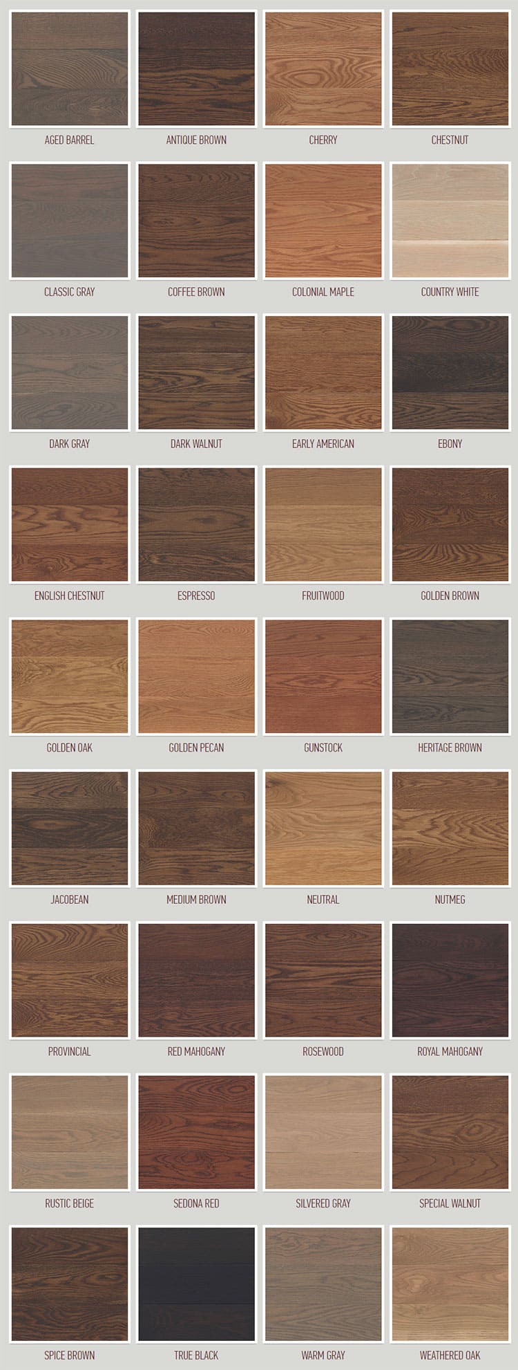 hardwood staining colors