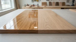 comparing two hardwood finishes