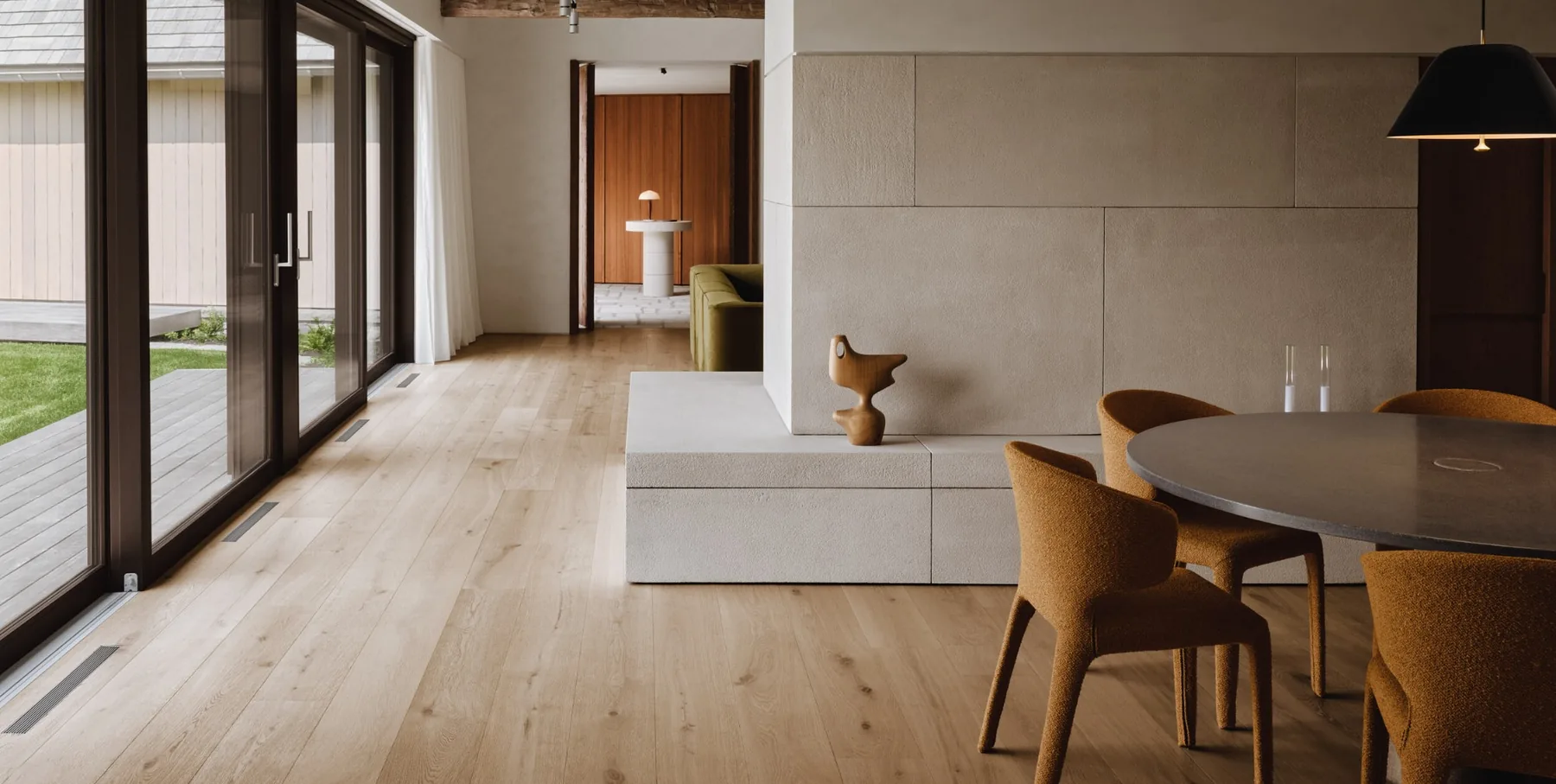 Wide Plank European White Oak installed interior 14